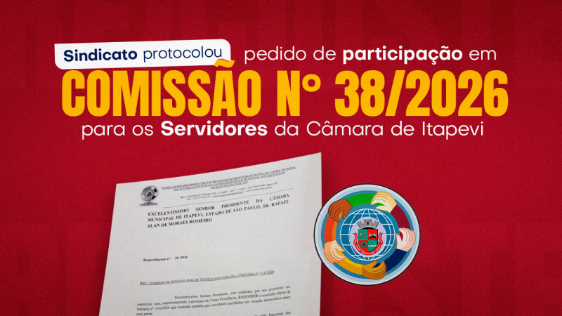 NOVA AÇÃO DO SINDICATO | SINDISERVITA exige representação na Comissão de Estudo e Análise Técnica da Câmara Municipal
